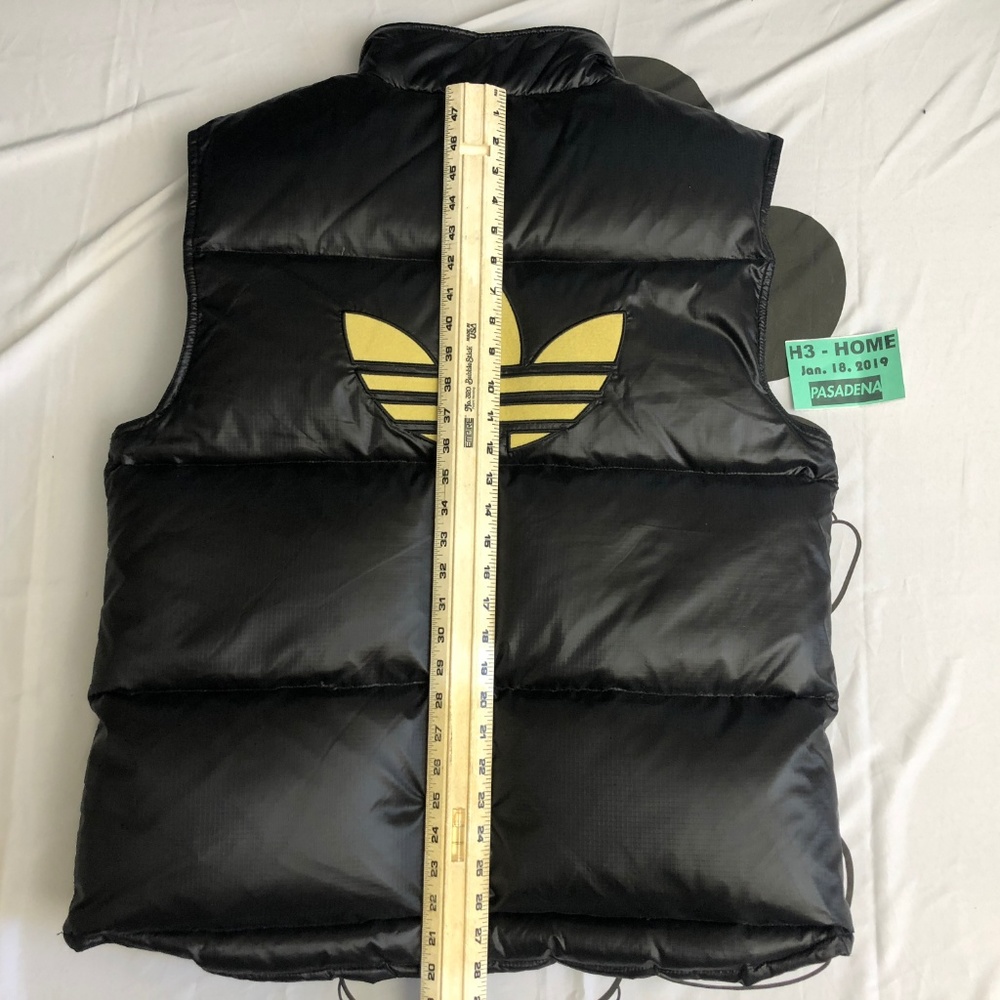 Vintage Men Adidas Trefoil Spell Out Black Vest L - Picture 7 of 8